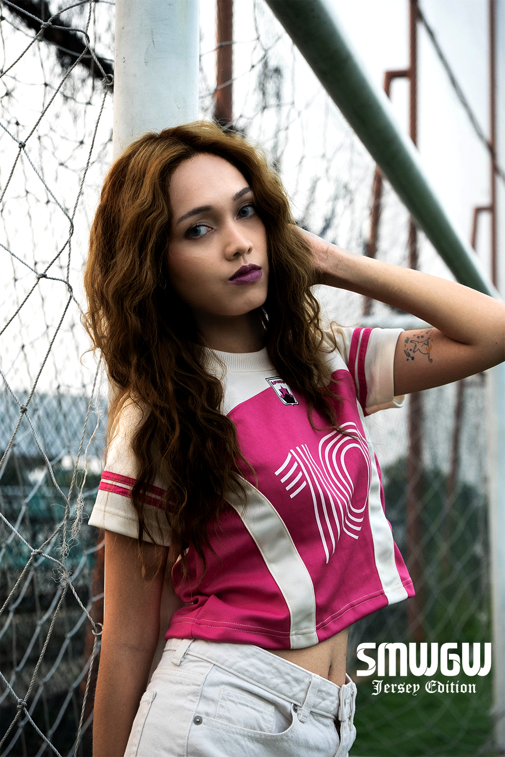 NEW! SMWGW BABY TEE JERSEY EDITION - PINK ON CREAM COLOUR