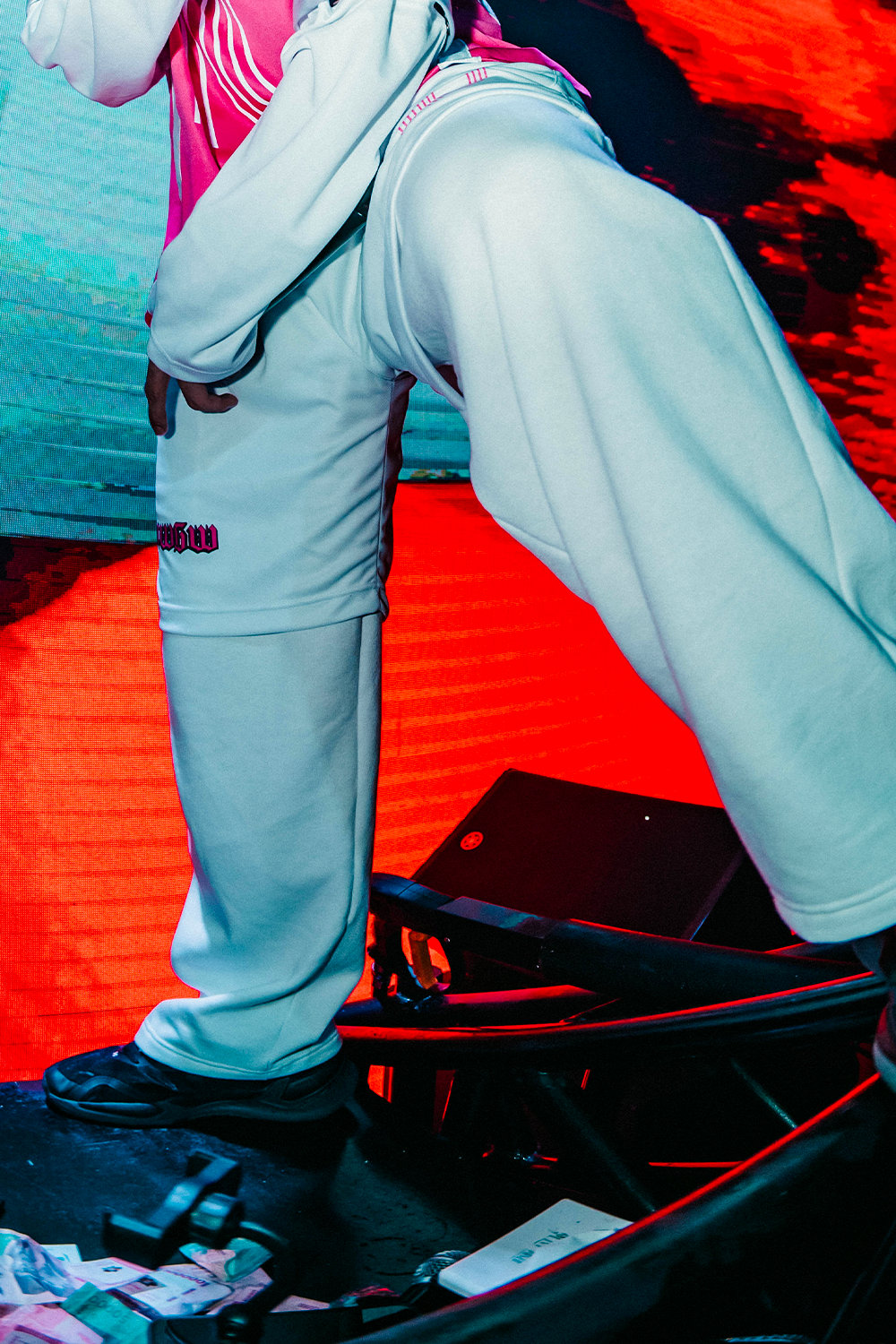 NEW! SMWGW DOUBLE LAYERED JERSEY SWEATPANTS - WHITE COLOUR - Image 2