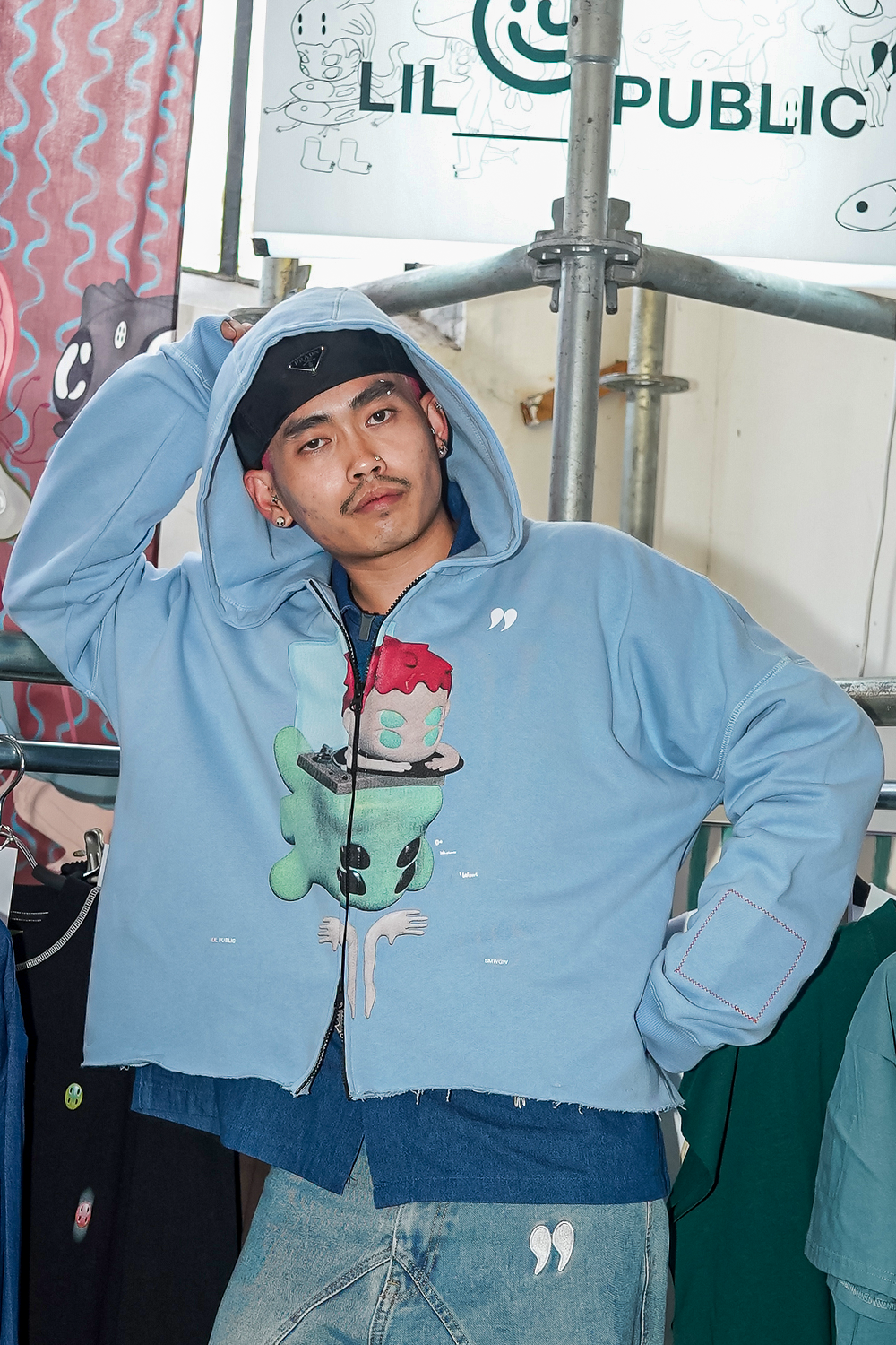 AVAILABLE PRE ORDER ! SMWGW X LIL PUBLIC Aoi Oversize Hoodie Blue