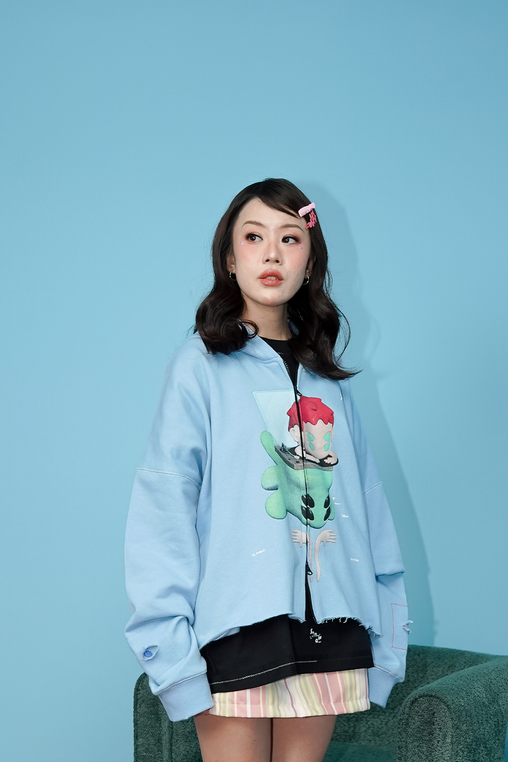 Aoi Oversize Hoodie Blue | Pre Order - Image 5