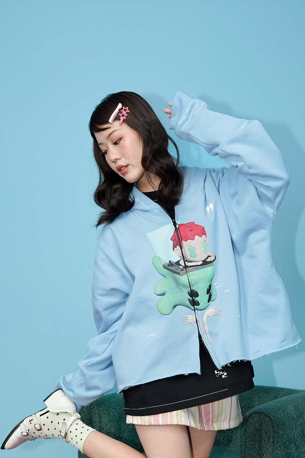 Aoi Oversize Hoodie Blue | Pre Order - Image 6