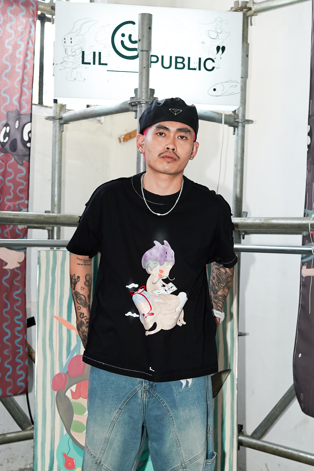 AVAILABLE PRE ORDER ! SMWGW X LIL PUBLIC Kuroi T-Shirt Black