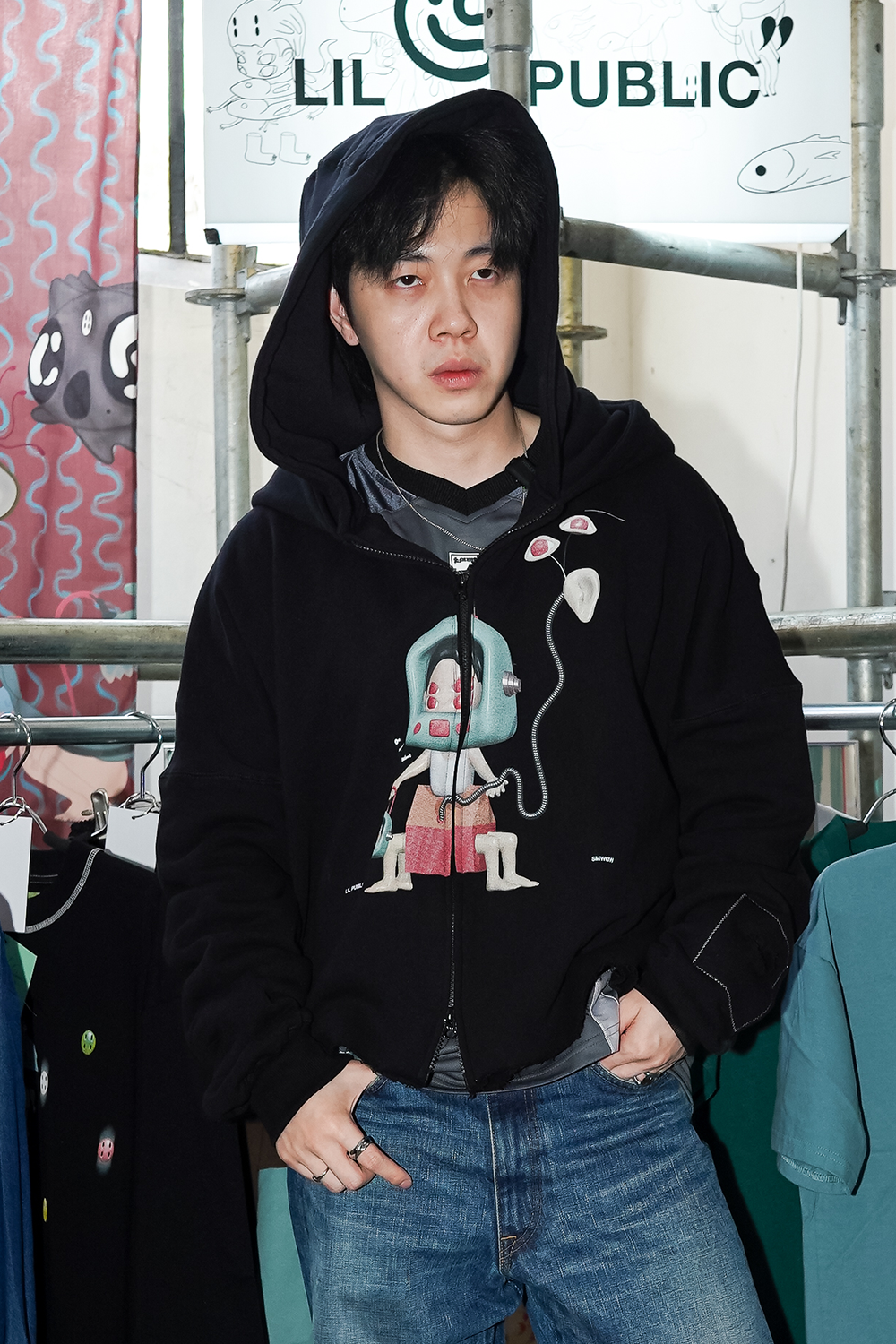 AVAILABLE PRE ORDER ! SMWGW X LIL PUBLIC Kuroi Oversize Hoodie Black