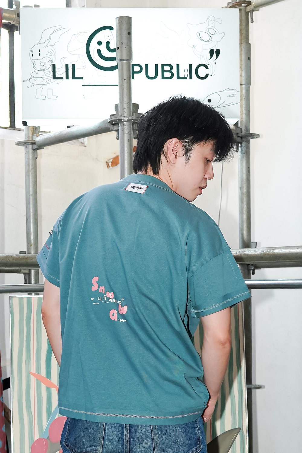 AVAILABLE PRE ORDER ! SMWGW X LIL PUBLIC Aoi T-Shirt Blue - Image 2